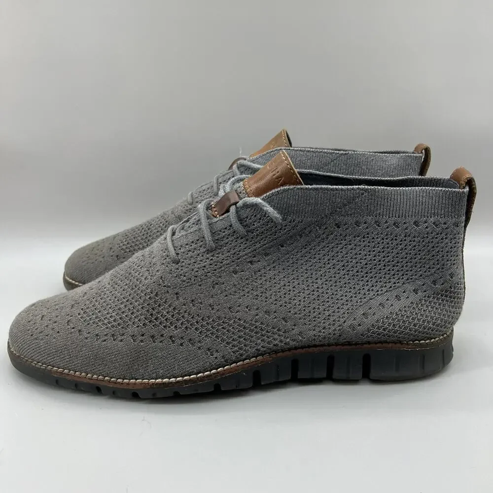 Cole Haan Zerogrand Chukka Boots Men Size 11.5 Gray Stitchlite Comfort Mid Shoes